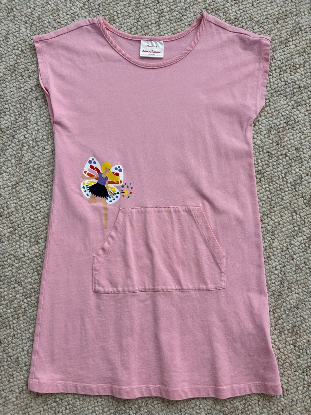 Hanna Andersson Pink Fairy Pocket Dress, size 6-7